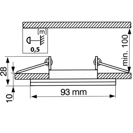 Einbaustrahler GU10, Einbauspot HALOGEN Quadrat Schwarz CLARO LUMILED