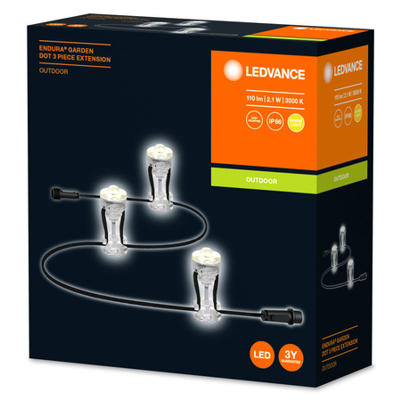 LED dekorative Lichtpunkte 2,1W 3000K warm ENDURA GARDEN 3 Dot LEDVANCE - Verlängerung
