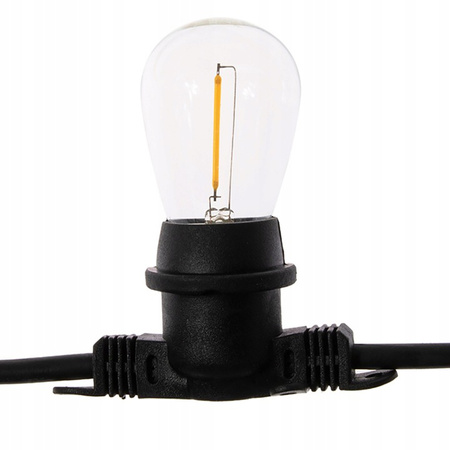 Garten Girlande Outdoor-Lichterkette 10m 10x E27 Glühbirnen 1.3W 2200K NARCI Lumiled