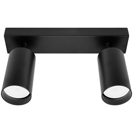 Spot Wandleuchte Spotlight LED Deckenleuchte Aufbau SCHWARZ Schwarz Modern 2xGU10