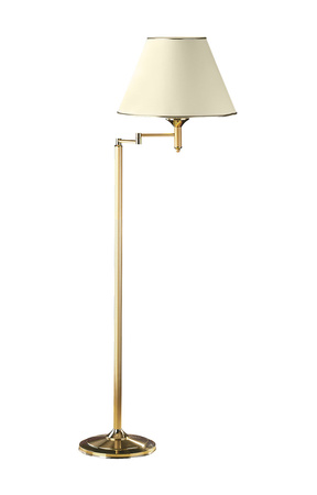 CLASSIC E27 Stehlampe kaputter Lampenschirm 158cm klassischer Ecru-Gold-Jupiter