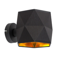 Wandleuchte SIRO BLACK Schwarz und Gold Modern Geometrisch E27 1040 TK Lighting