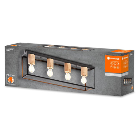 Deckenlampe Dekorative Beleuchtung Leuchte Schwarz 4x E27 Metall LEDVANCE