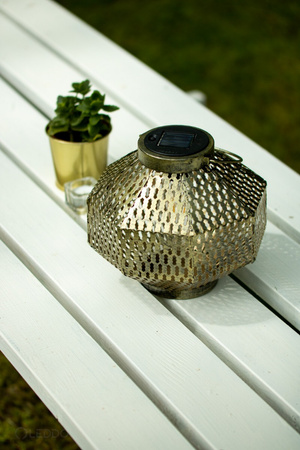 LED-Solarlampe Laterne Garten Glühfaden LATERNE hängend Metall Kupfer