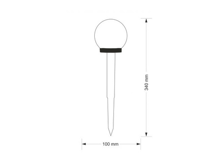 LED-Solar-Gartenlampe mit Nieten WEISSE KUGEL 10 cm