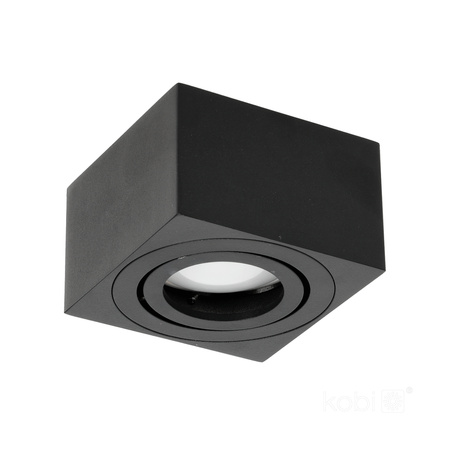 Aufbaumontierte HALOGEN SPOT 50 mm schwarze quadratische bewegliche Leuchte OH37S Kobi