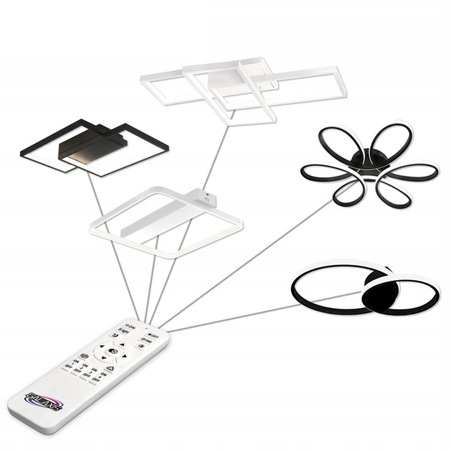 PLAFON LED Kronleuchter Deckenleuchte GALAXIS ARIES 54W 3000K-6500K schwarz + Fernbedienung