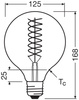 LED Dekorative Glühbirne G125 Sphere E27 8.4W = 60W 806lm 2400K Warm 300° Dimmbar Vintage 1906 Osram