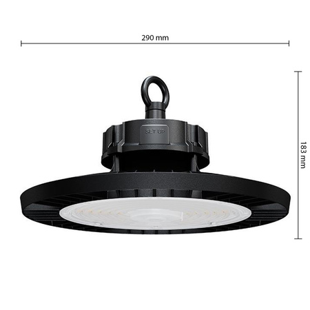 Hohe Bucht 200W 30000lm 4000K Neutral 90° Dimmbar Industrielle LED Lampe Schwarz IP65 Masterled