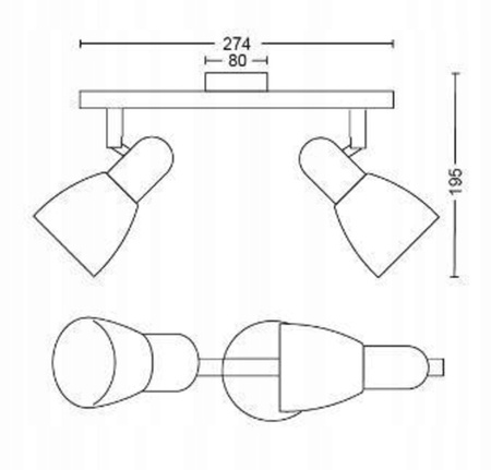 Deckenleuchte BURLAP 2x E14 Wandleuchte Reflektor fest PHILIPS