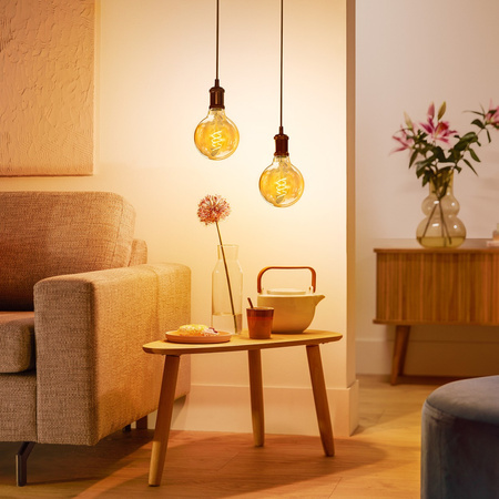 Globe E27 G200 LED Lampen 7W = 40W 470lm 1800K Warm Filament Amber PHILIPS Dimmbar