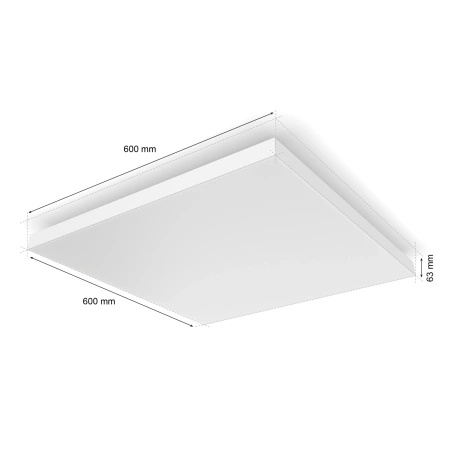 LED-Panel Deckenanbauleuchte 60x60 cm 67W 4850lm IP20 Weiß und Farbe Ambiance RGB + TW Weiß Smart SMART Zigbee Bluetooth Datura Philips HUE