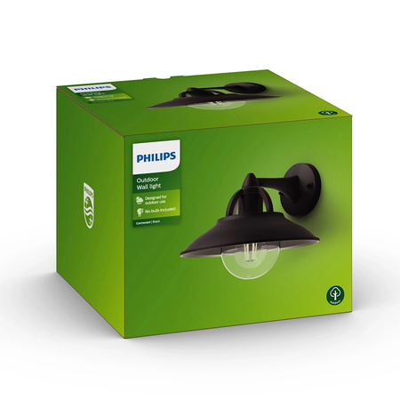 LED Gartenleuchte Wandleuchte CORMORANT myGarden E27 IP44 Schwarz PHILIPS
