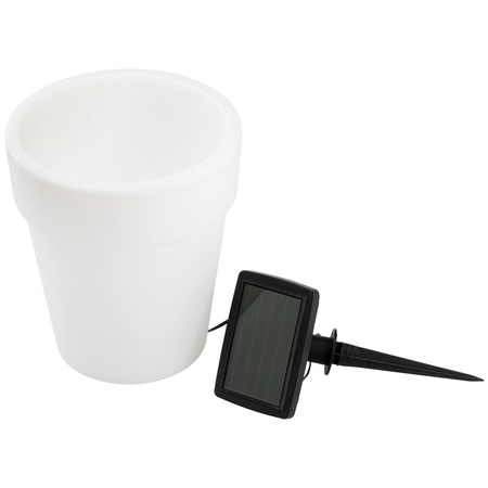 LED Solar Gartenlampe Weiß BLUMENTOPF 4000K neutral GOLDLUX (Polux)