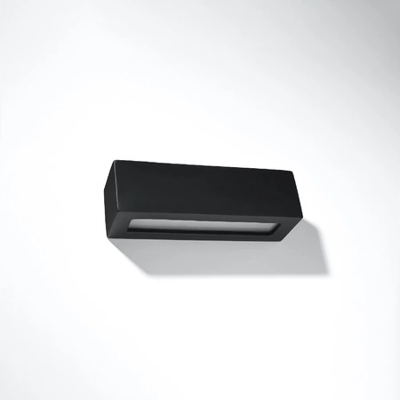 Wandleuchte VEGA E27 Up-Down Rechteckig Keramik Modern Schwarz SOLLUX