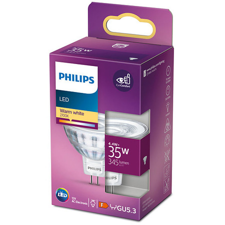 LED Leuchtmittel GU5.3 MR16 4,4W = 35W 345lm 2700K Warm 36° 12V PHILIPS