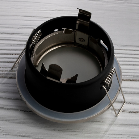 HALOGEN Einbaustrahler IP44, Deckenstrahler Badezimmer Satin AQUS + LED GU10 36° 1.5W 4000K LUMILED