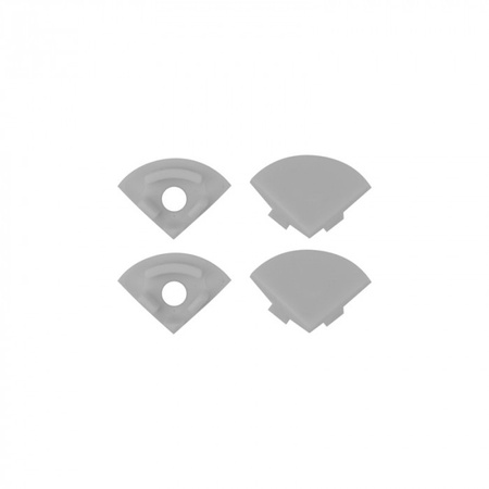 LED-Eckprofil Aluminium eloxiert 2m mit transparentem Diffusor für LED-Streifen + Kappen RW Ecolight Serie