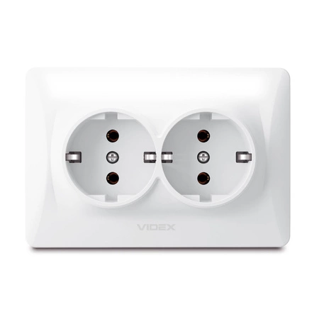 Kontakt 16A Unterputz-Doppelsteckdose Weiß BINERA VIDEX
