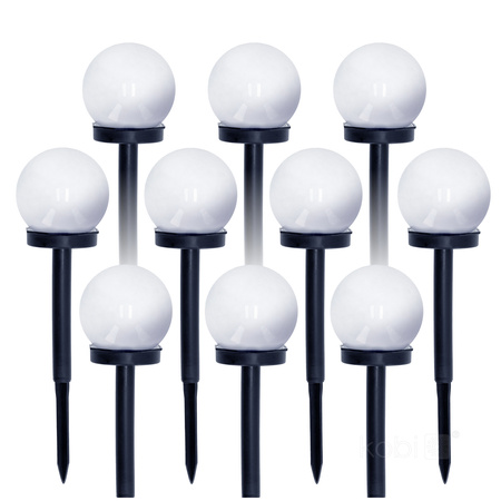 Solar Garten Pole Outdoor Stehend LED 6500K Kalt IP44 Schwarz Kugel Kobi