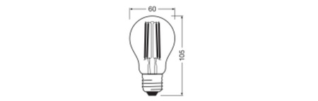 LED Lampen A60 E27 7.2W = 60W 806lm 2700K Warmweiß FILAMENT DIMMABLE LEDVANCE