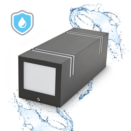 Gartenlampe doppelseitige Wandleuchte nach oben und unten LED QUAZAR 7 GU10 IP44 SCHWARZ KOBI