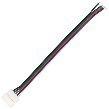 5PIN RGB+W LED-Streifenanschluss einseitig mit 12-mm-Kabel