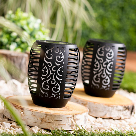 Solar Gartenlampe LED Hängelaterne Flamme IP44 1700K Dämmerungssensor