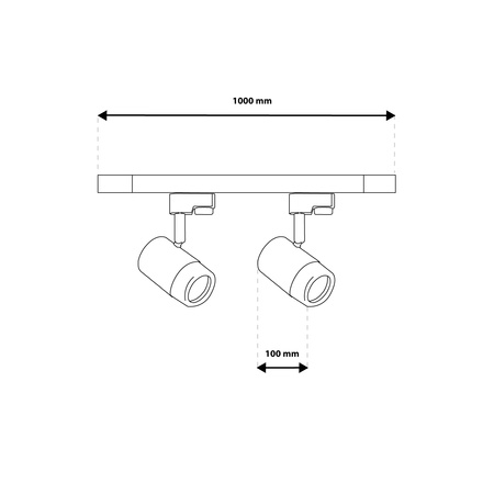 1m Stromschiene + 2x Schienenstrahler GU10 Weiß SAGI LUMILED