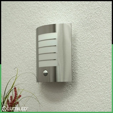 Wandleuchte Außen E27, Garten-Wandleuchte IP44 Schwarz mit Bewegungs- und Dämmerungssensor NIGELLA LUMILED