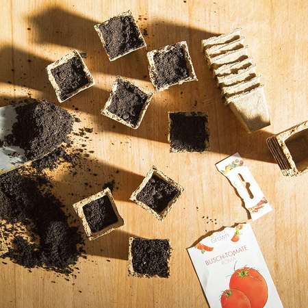 Satz von 10x Torf Palette 3x4 15,5 x 11,5 cm für Seedling Seeding Quilting Biologisch abbaubar Quadrat