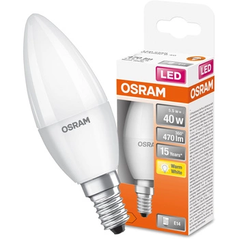 LED Leuchtmittel E14 B35 5,5W = 40W 470lm 2700K Warm 220° OSRAM STAR