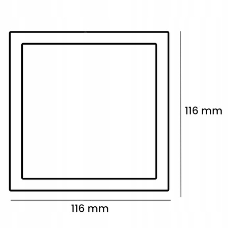 LED Panel Decke 6W 4000K 360lm 11cm Quadratisch Aufbaumontage Schwarz