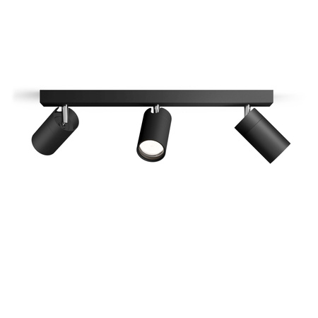 Reflektor-Deckenleuchte 3x GU10 IP44 Schwarz Kosipo Philips