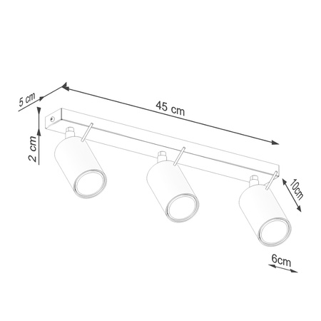 Tuba Spot Reflektor Deckenleuchte 3x GU10 Ocker Rot Ring Bittersüß Schimmer SL.1508 Sollux