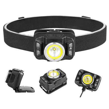 Wiederaufladbare LED-Stirnlampe mit Bewegungssensor XTE 5W + COB 10W VA0025 VAYOX