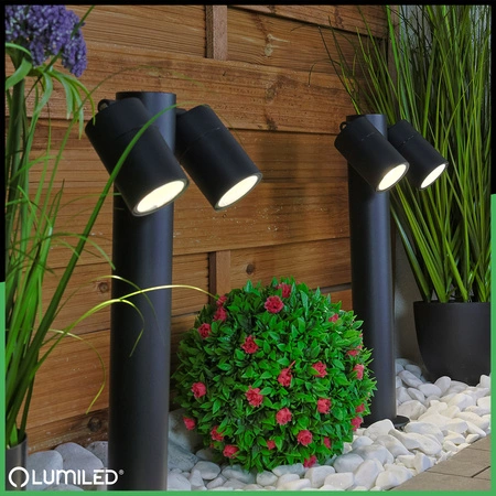 Gartenleuchte 2x GU10, Außenstehleuchte Pollerleuchte 45cm LUMILED