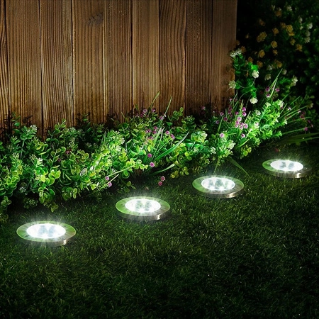 Set bestehend aus 4xGartenleuchte 12x LED SOLAR BODENMONTAGE IP54