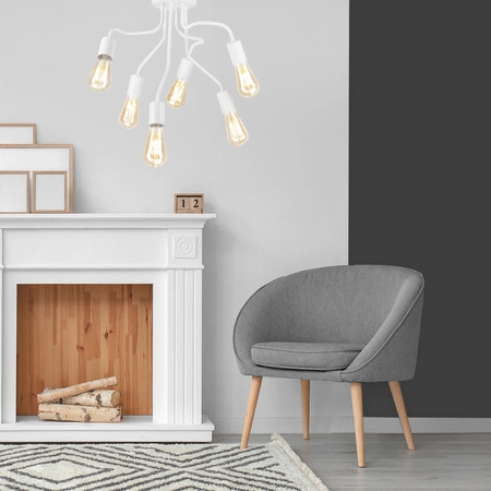 HILDA Deckenleuchte 6xE27 Weiß LM-6.154 Lamkur