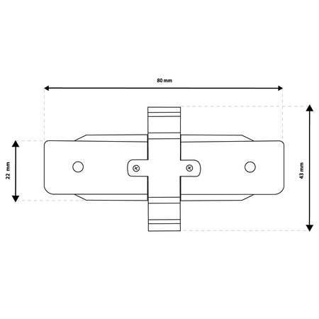 Gerader Steckverbinder für 1-Phasen-Stromschienen-System Schwarz LUMILED