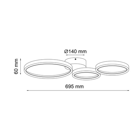 LED-Deckenleuchte 33W 5200lm 4000K Neutral Schwarz Flamenco Sanico Goldlux