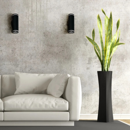 Wandleuchte Außenfassadenleuchte 2 x GU10 Schwarz PARIS Sanico Goldlux