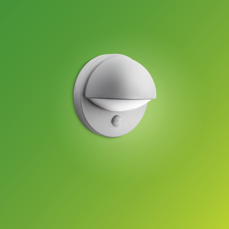 PHILIPS Garten-Wandleuchte JUNE E27 IP44 mit Bewegungssensor Rund Grau