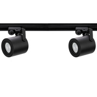 Beleuchtung Stromschienenset 1m + 2x LED Stromschienenstrahler GU10 Lampe Schwarz Matt