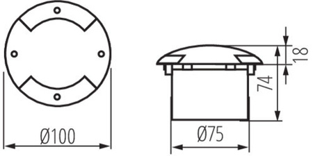 ROGER LED6 1W 6000-6500K IP66 Kanlux LED Unterfahrbare Leuchte