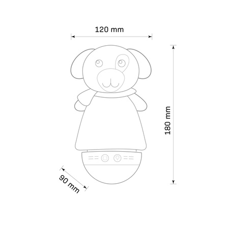 Dekorative LED Batterie Lampe Grau Blau Hund Sanico Goldlux