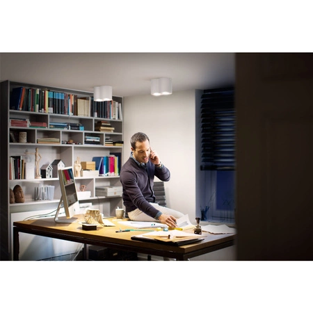 LED Spot Pillar Weiß 2x4.2W CCT PHILIPS HUE Bluetooth Zigbee Deckenleuchte + Dimmschalter