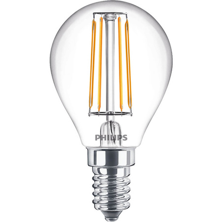 E14 P45 LED Lampen 4,3 W = 40 W, 470 lm, 2700 K, warmes Filament PHILIPS