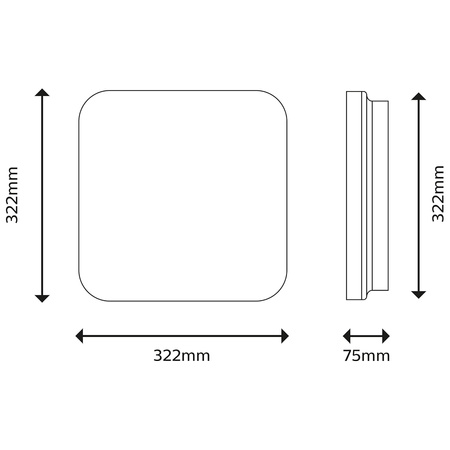 Aufbau LED Deckenleuchten MAUVE 17W 2700K 32cm quadratisch PHILIPS