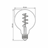 E27 G95 LED Lampen 4W 100lm 1800K Warm Graphit Filament Dimmbar 360° VIDEOX